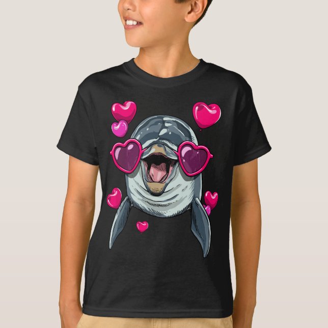 Valentinstag Dolphin Funny Dolphin Lover T-Shirt (Vorderseite)