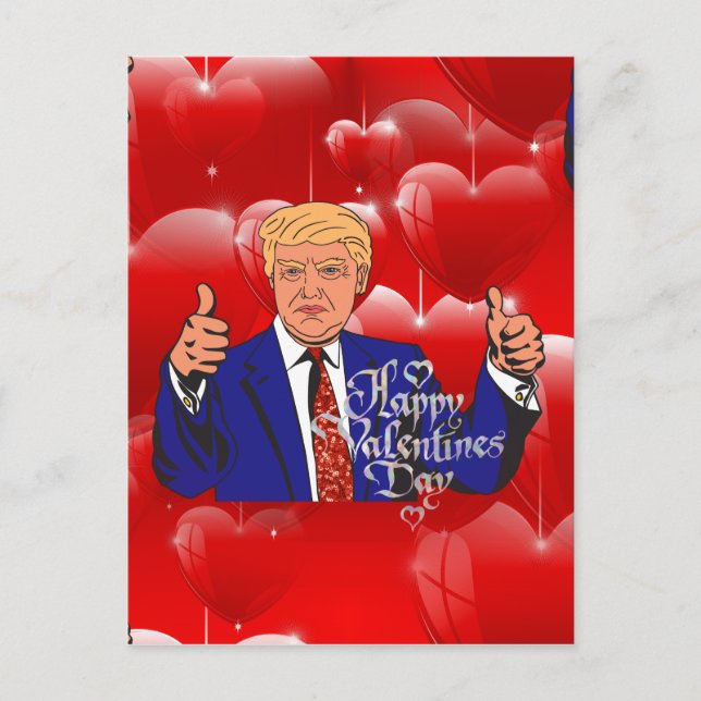 Valentinstag Donald Trump Feiertagspostkarte (Vorderseite)