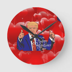 Valentinstag Donald Trump Runde Wanduhr