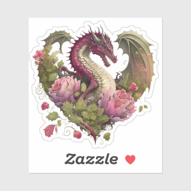 Valentinstag Drachenherz Aufkleber (Blatt)