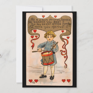 Valentinstag Drummer Boy Vintag Feiertagskarte