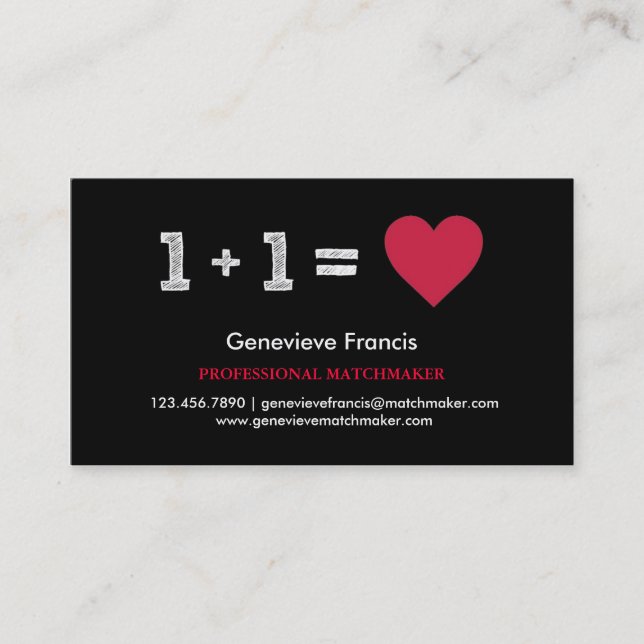 Valentinstag-Ehestifter-Visitenkarte Visitenkarte (Vorderseite)