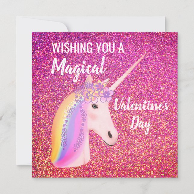 Valentinstag Einhorn Magic Pink Glitzer Sparkone (Vorderseite)