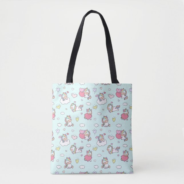 Valentinstag Einhorn Tasche (Vorderseite)