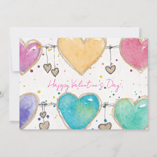 Valentinstag-Einladungskarte mit gemusterten Herze Einladung