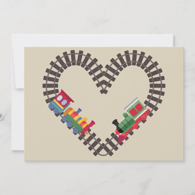 Valentinstag Eisenbahn Herz Feiertagskarte (Vorderseite)