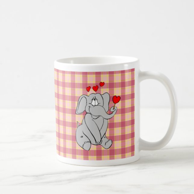Valentinstag-Elefanten-Tasse Kaffeetasse (Rechts)