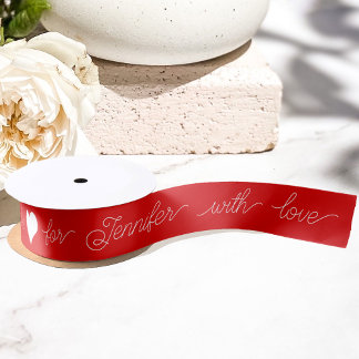 Valentinstag elegant rot-weiß satinband