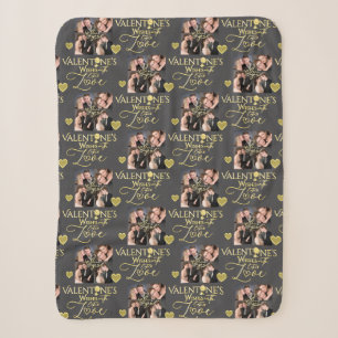 Valentinstag Elegante Gold-Fotocollage  Sherpadecke