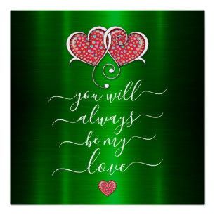 Valentinstag Elegantes Design mit ineinander versc Poster