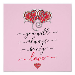 Valentinstag Elegantes Design mit verschlungenen H Poster