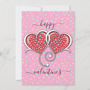 Valentinstag Elegantes ineinander verschlungenes H Feiertagskarte