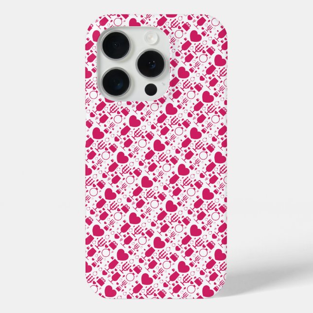 Valentinstag-Elemente Muster Case-Mate iPhone Hülle (Rückseite)