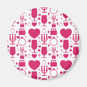 Valentinstag-Elemente Muster Magnet
