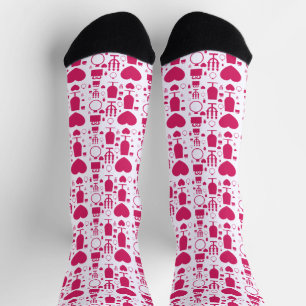 Valentinstag-Elemente-Muster Socken