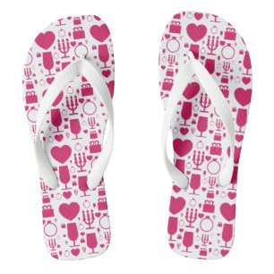 Valentinstag-Elementmuster Flip Flops