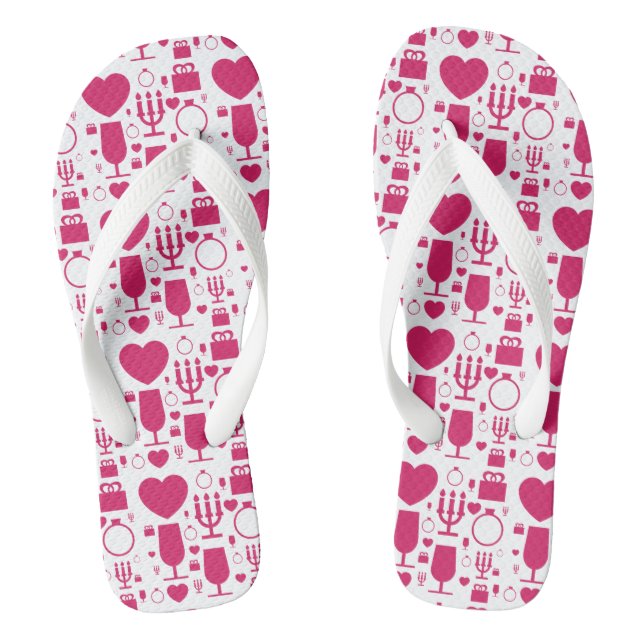 Valentinstag-Elementmuster Flip Flops (Fußbett)