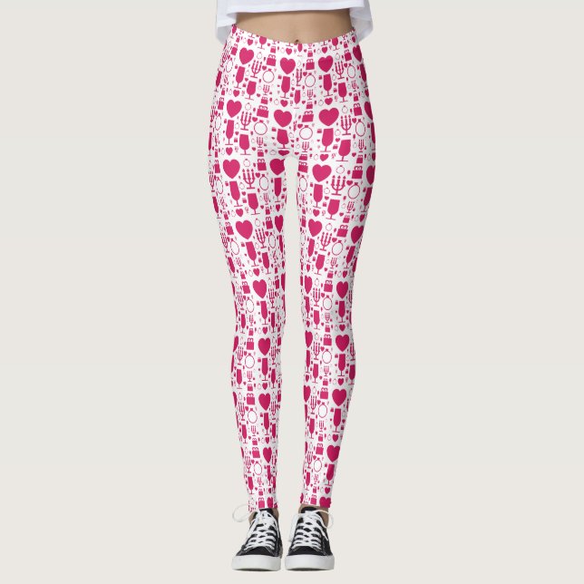 Valentinstag-Elementmuster Leggings (Vorderseite)