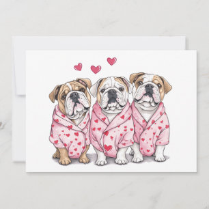 Valentinstag-Englische Bulldogge Feiertagskarte