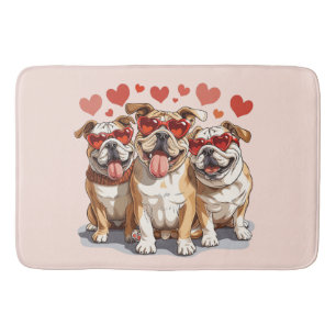 Valentinstag English Bulldog Badematte