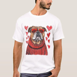 Valentinstag English Bulldog T-Shirt