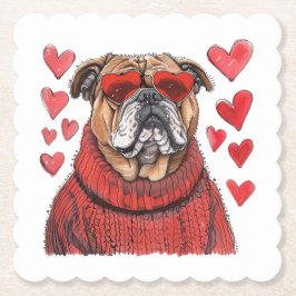 Valentinstag English Bulldog Untersetzer
