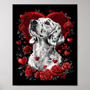 Valentinstag English Setter Hund Poster