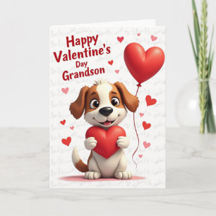 Valentinstag-Enkelsohn-Karte mit Welpe Karte