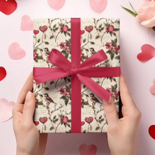 Valentinstag Entdeckungsreise Vintages Herz Geschenkpapier