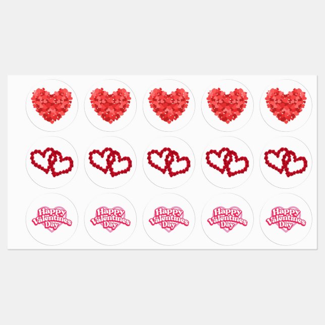 Valentinstag Etiketten (Blatt)
