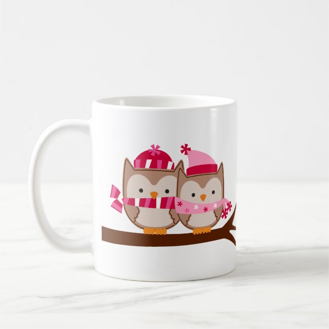 Valentinstag-Eulen Kaffeetasse (Links)