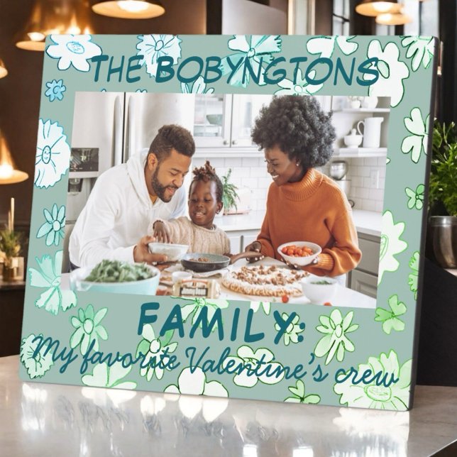 Valentinstag Familie Foto Zitat Blumengrün Fotoplatte (Von Creator hochgeladen)