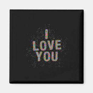Valentinstag Farbige Streusel Ich liebe dich für Magnet