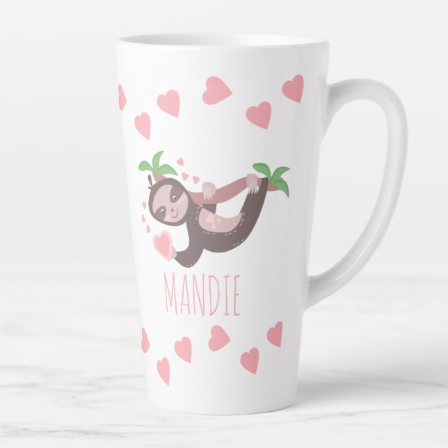 Valentinstag Faulenzerhärte Floating Pink Tasse (Rechts)