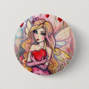 Valentinstag-Fee-Anstecknadel Button