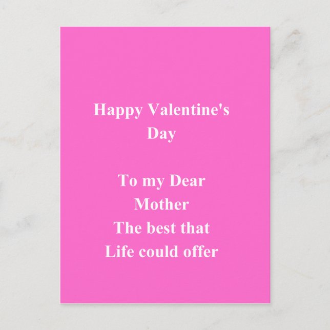 Valentinstag Feiertagspostkarte (Vorderseite)