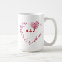 Valentinstag-Fingerabdruck-Herz-Tasse