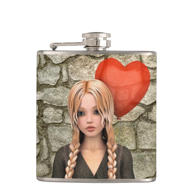 Valentinstag Flachmann (Vorderseite)