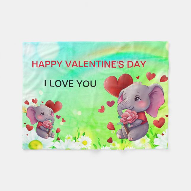 Valentinstag Fleecedecke (Vorderseite (Horizontal))