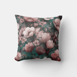 Valentinstag Florale Romantische Rosa Grüne Kissen