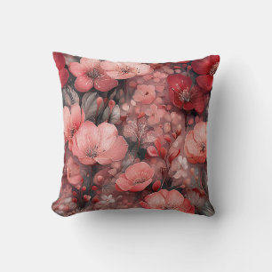 Valentinstag Florale Romantische Rosa Rote Kissen