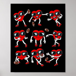 Valentinstag Football Heart Quarterback Receiver Poster