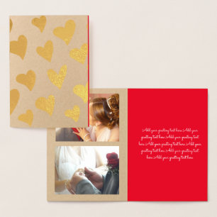 Valentinstag-Foto-Doodle-Herzen-Collage Folienkarte
