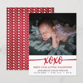 Valentinstag Foto Geburtsankündigung Postkarte