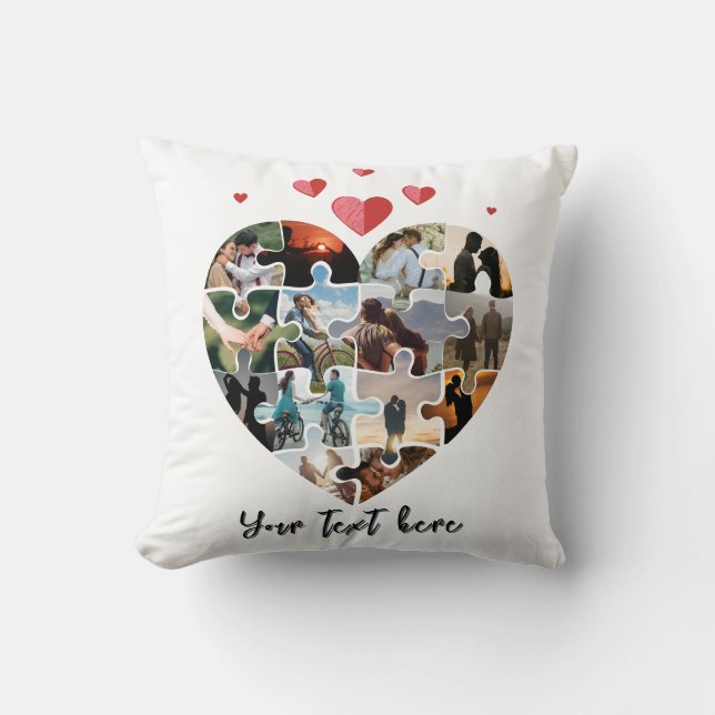 Valentinstag Foto Herzgeschenk Kissen (Vorderseite)