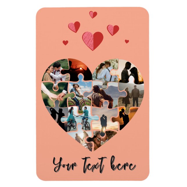 Valentinstag Foto Herzgeschenk Magnet (Vertikal)