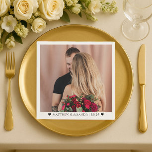 Valentinstag-Foto-Paar Romantische Benutzerdefinie Serviette