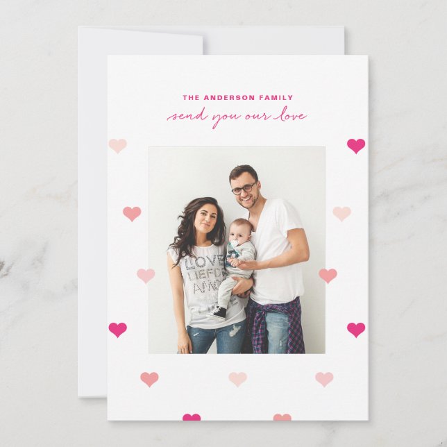 Valentinstag-Fotokarte Feiertagskarte (Vorderseite)