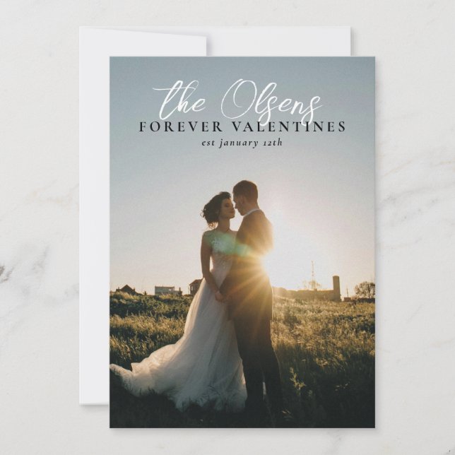 Valentinstag-Fotokarte "Forever Valentines" Feiertagskarte (Vorderseite)