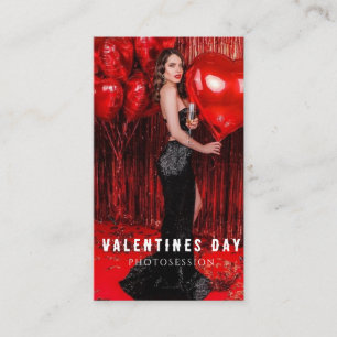 Valentinstag Frau Mädchen Fotosession Geschäft Visitenkarte